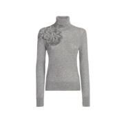 Ermanno Scervino Kashmir Blonde Turtleneck Sweater Gray, Dam