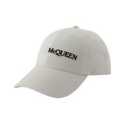 Alexander McQueen Vit Bomull Logo Keps White, Herr
