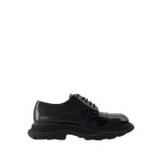 Alexander McQueen Svart Läder Treadslick Loafers Black, Herr