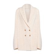 Ermanno Scervino Texturerad Bomull Maxi Cardigan Beige, Dam