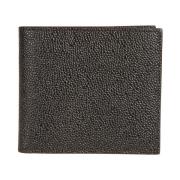 Thom Browne Svart Pebble Grain Läder Billfold Plånbok Black, Herr