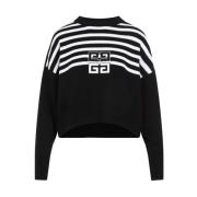 Givenchy Svart Bomullströja med 4G-logotyp Black, Dam