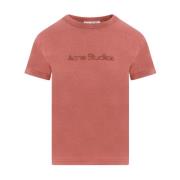 Acne Studios Rost Röd Logotyp Bomull T-shirt Red, Dam