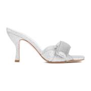 Gia Borghini Silver Glitter Sandaler Aw23 Gray, Dam