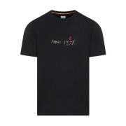 PS By Paul Smith Svart Logotyp Bomull T-shirt Black, Herr
