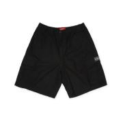 032c Löst Sittande Cargo Shorts med Dragsko Black, Herr