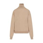 Saint Laurent Kamelulltröja Sköldpaddahals Beige, Dam