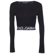 Dolce & Gabbana Pre-owned Pre-owned Bomull toppar Black, Dam