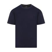 Brioni Blå Bomull T-shirt med Logo Blue, Herr