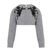 Erdem Metallic Sweater Aw23 Gray, Dam