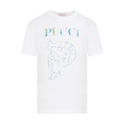 Emilio Pucci Vit Logotyp T-shirt Damkläder White, Dam