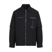 Givenchy Svart Bomullsskjorta med Unika Detaljer Black, Herr