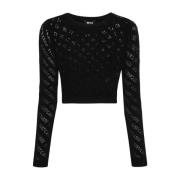 Just Cavalli Svart Sweatshirt Dammode Ss24 Black, Dam