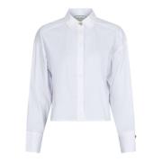 Neo Noir Elegant Poplin Skjorta med Dekorativa Knappar White, Dam