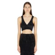 Ester Manas Fluffy Crop Top Black, Dam