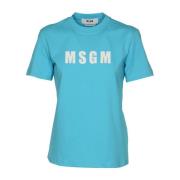 Msgm Blå T-shirts och Polos Blue, Dam