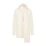 Givenchy Vit Silke Foulard Blus Beige, Dam