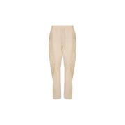 Takaturna Slim-Fit Soft Grain Byxor Beige, Dam