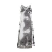 Maison Margiela Lila Sidens Midi Klänning Gray, Dam