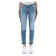 Boss Slim Fit Jeans med Fem Fickor Blue, Dam