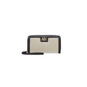 Armani Exchange Stor plånbok med stiligt design Beige, Dam