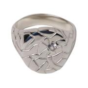 Octi Silver Signet Ring med Sten Gravyr Gray, Unisex