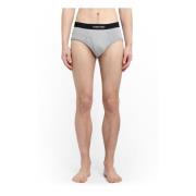 Tom Ford Jersey Brief med Logo Midjeband Gray, Herr