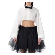 Noir Kei Ninomiya Papillon Cropped Skjorta White, Dam