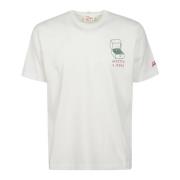 MC2 Saint Barth Vit Bomull T-shirt med Sidoprint White, Herr