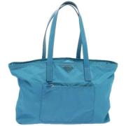 Prada Vintage Pre-owned Tyg totevskor Blue, Dam