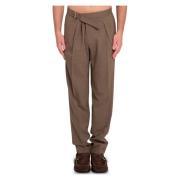 Briglia Wool Belt Pants Brown, Herr