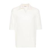 Auralee Vit Mélange Polokrage T-shirt White, Herr