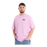 Lacoste Lös Passform Krokodil Herr T-shirt Pink, Herr