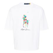 Ralph Lauren Big Pony Logo Bomull T-shirt White, Herr