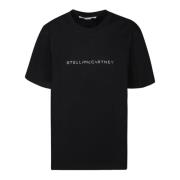 Stella McCartney Vit Bomull T-shirt Rundhals Korta ärmar Black, Dam