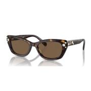 Swarovski Dark Havana Sunglasses Sk6023 Brown, Dam