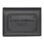 Dolce & Gabbana Svart Läderkorthållare Ss24 Black, Herr