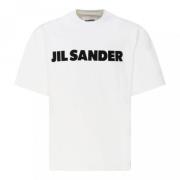 Jil Sander Logo Print Bomull T-Shirt White, Herr