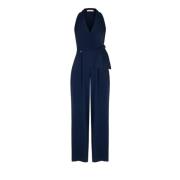 Rinascimento Crepe Jumpsuit med Knut Blue, Dam