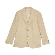 Brooks Brothers Beige Linneblazer Beige, Herr