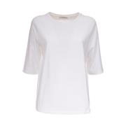 Le Tricot Perugia Bomull T-shirt 3/4 Ärm Normal Passform White, Dam