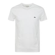 Lacoste Klassisk Herr Vit T-shirt Kollektion White, Herr