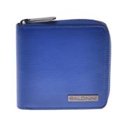 Baldinini Wallet in electric blue saffiano with zip Blue, Herr