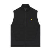 Lyle & Scott Check Fleece Gilet Jacka Black, Herr