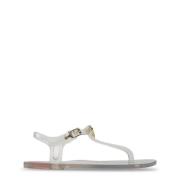 Love Moschino Platta sandaler för kvinnor - vita White, Dam