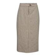 Co'Couture Pinstripe Pennkjol Sand Beige, Dam