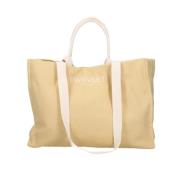 Twinset Kontrasttyg Shopper Väska Beige, Dam