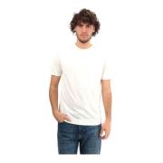 Daniele Fiesoli Vit Kortärmad Crewneck Kompakt Bomull T-shirt White, H...