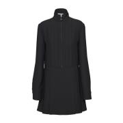 Prada Svart Klänning Aw23 Triangel Logo Dragkedja Black, Dam