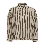 Co'Couture Flowcc Stripe Frill Skjorta Multicolor, Dam